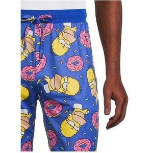 The Simpson's Homer Donuts Men's 2XL (44-46) Stretch Pajama Lounge Joggers XXL